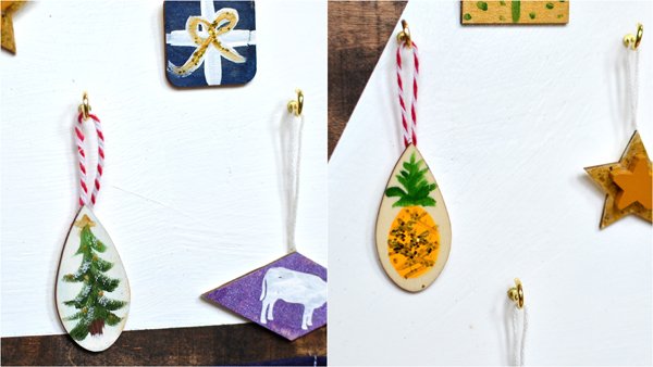 A fun modern advent calendar with painted little ornaments