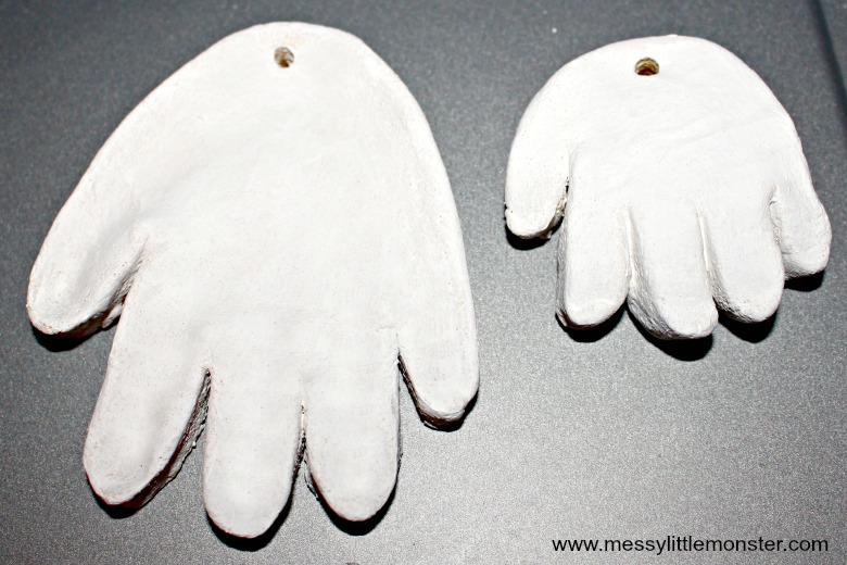 santa salt dough handprint