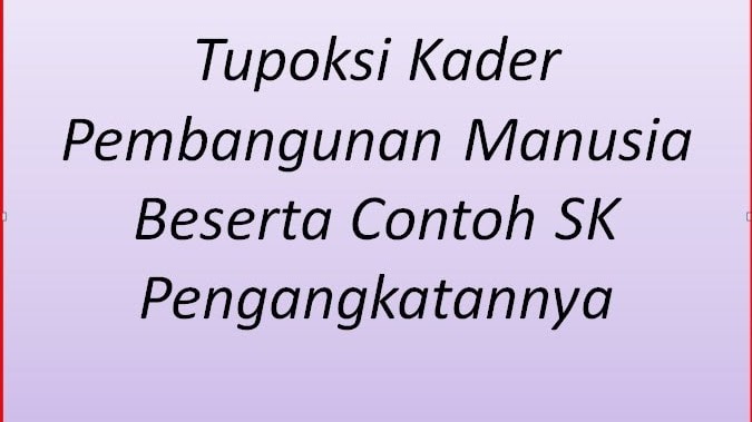 Gaji kader pembangunan manusia
