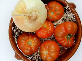 tomates y cebollas