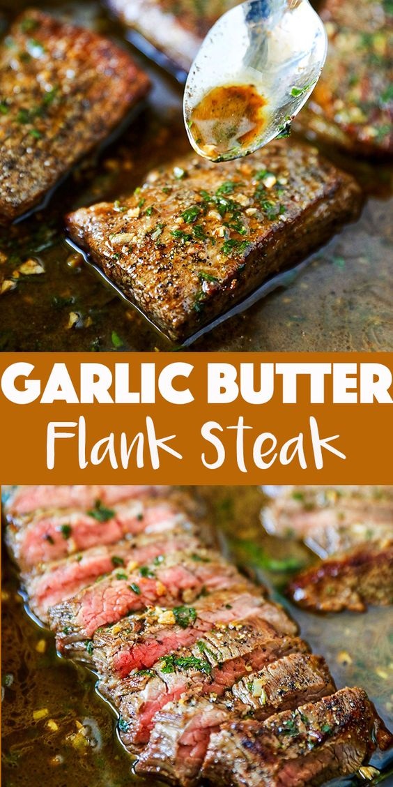 Garlic Butter Skillet Flank Steak Oven Recipe Paris Foodies