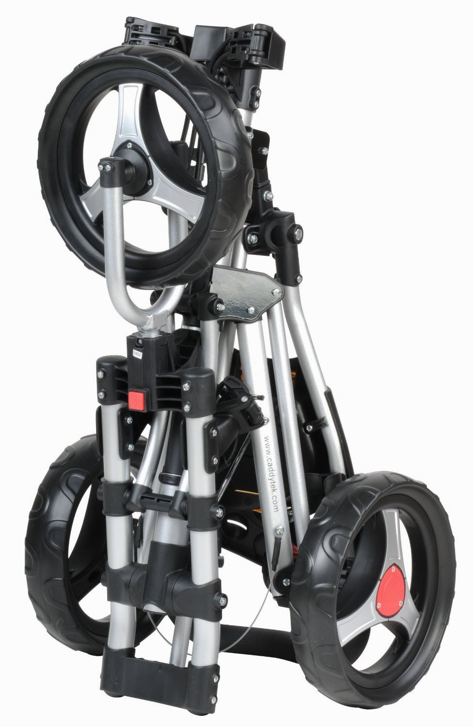 CaddyTek CaddyLite One Click Folding Golf Push Cart (Silver)