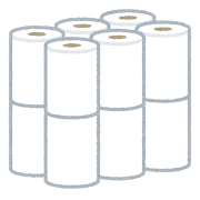 トイレットペーパーのセットのイラスト