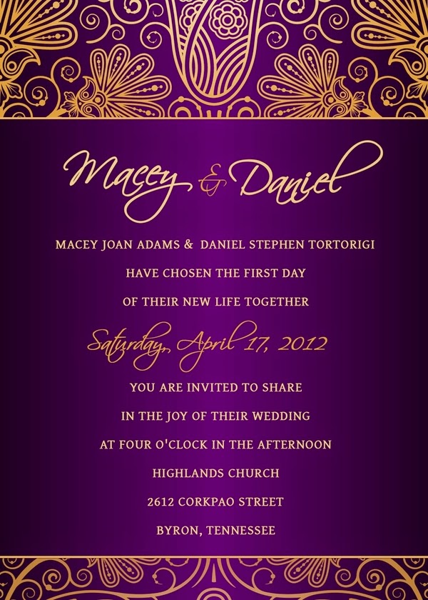 Wedding Stuff Ideas Purple And Gold Wedding Ideas