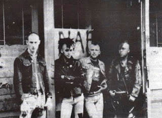 Photo featuring the early 1984 line up of The Exploited