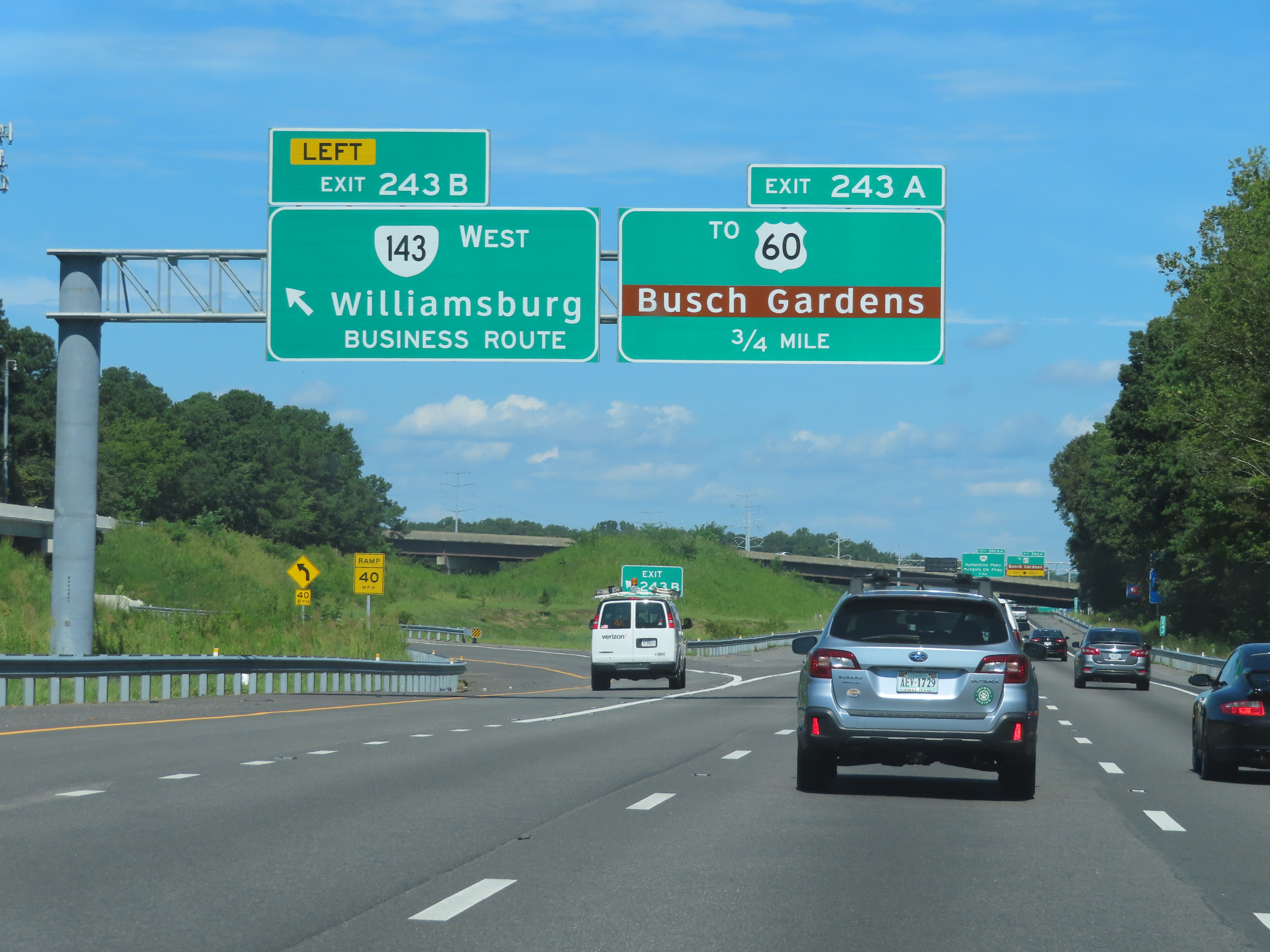 Luke's Signs: Interstate 64 - Williamsburg, VA (Busch Gardens)