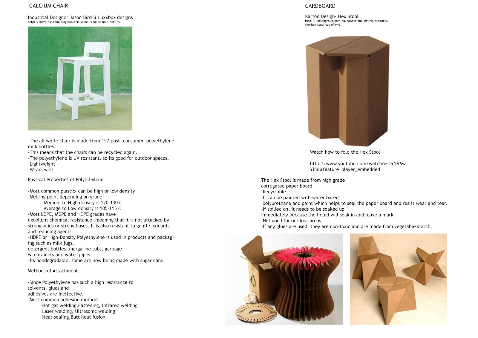 Furniture Design Material Research for Lightweight Project