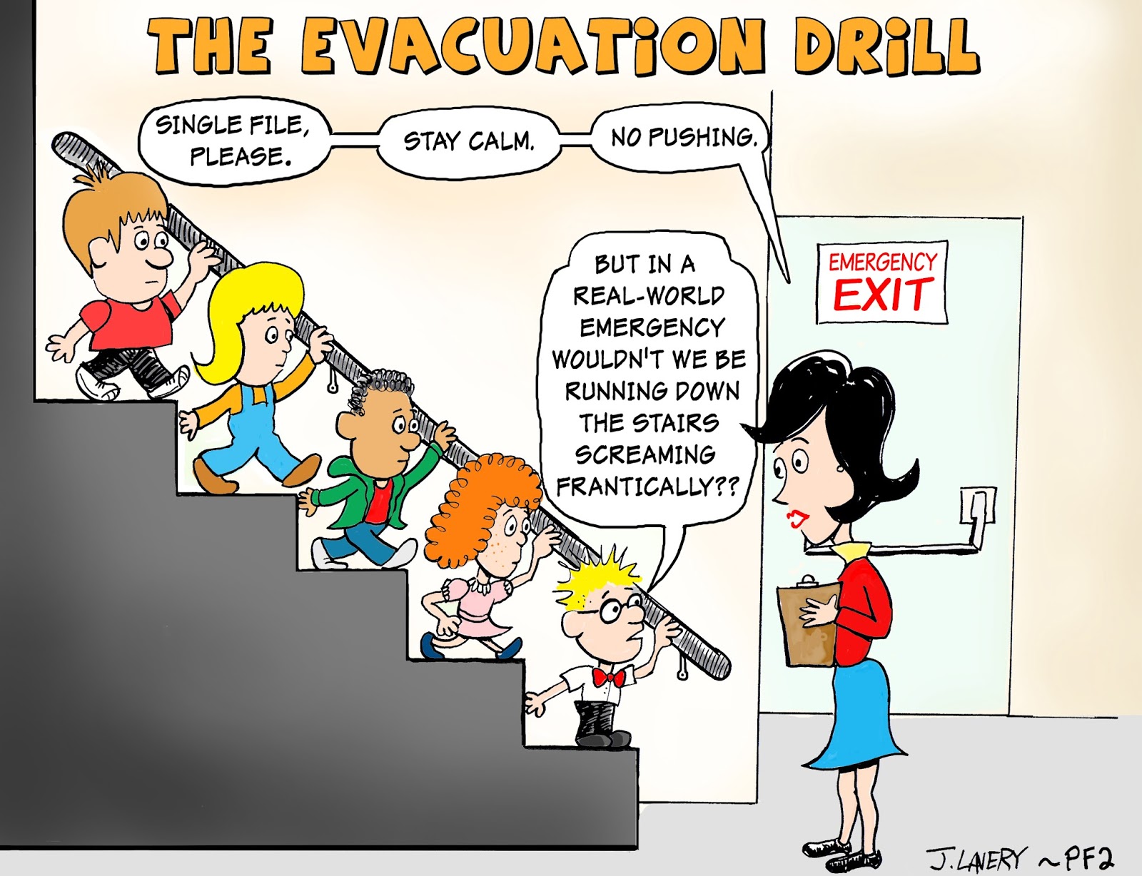 Fire Evacuation Plan Cartoon