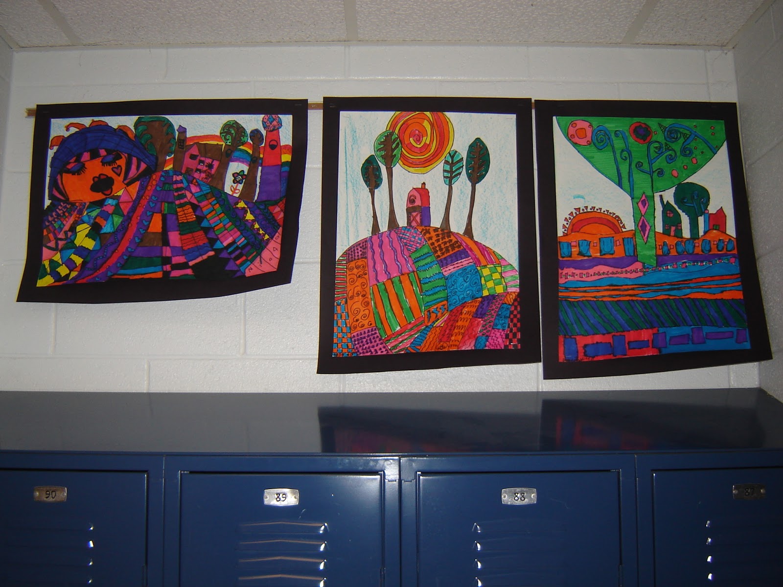 Jamestown Elementary Art Blog: 4th grade Heather Galler Folk Art Landscapes