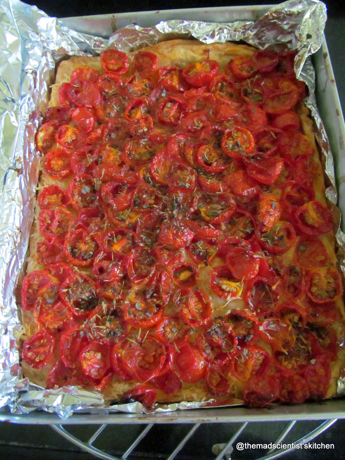 Tomato, Thyme, Sage and Double Cheese Tart The Mad Scientists Kitchen