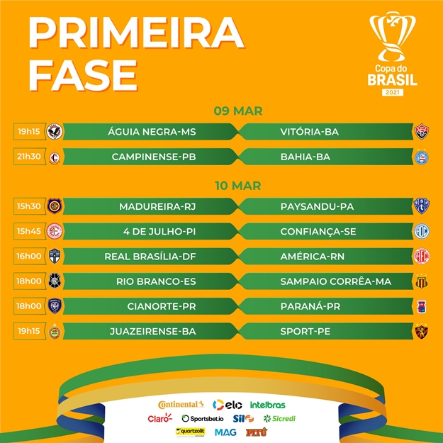 CBF divulga tabela detalhada das quartas da Copa do Brasil