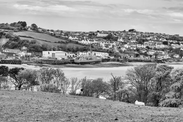 he quaint fishing village of Appledore across the Torridge Estuary, frigate alongside Appledore Shipyard. Photo copyright Pat Adams North Devon Focus (All Rights Reserved) 