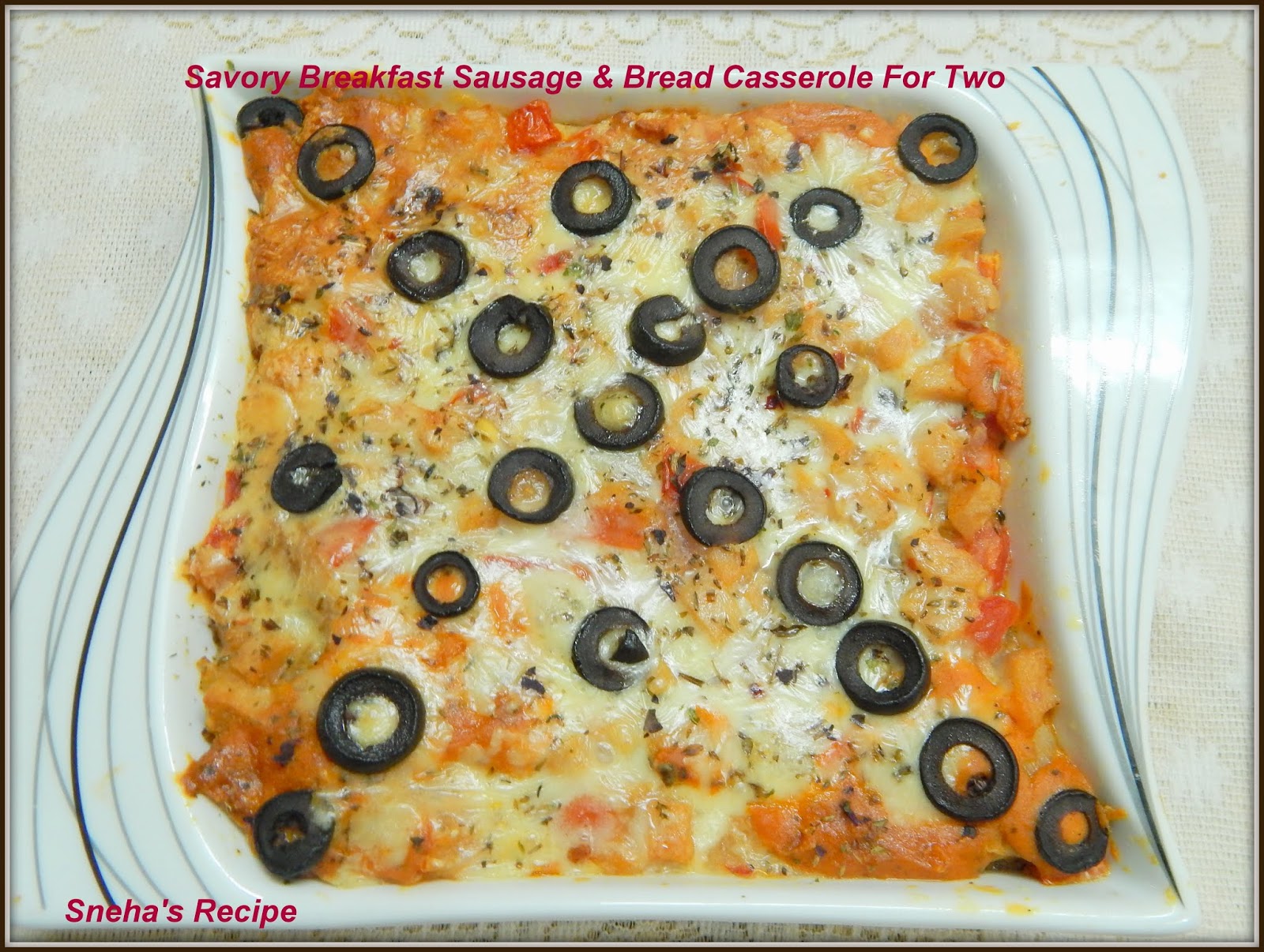 Savory Breakfast Sausage & Bread Casserole For TwoFantasticalFoodFight