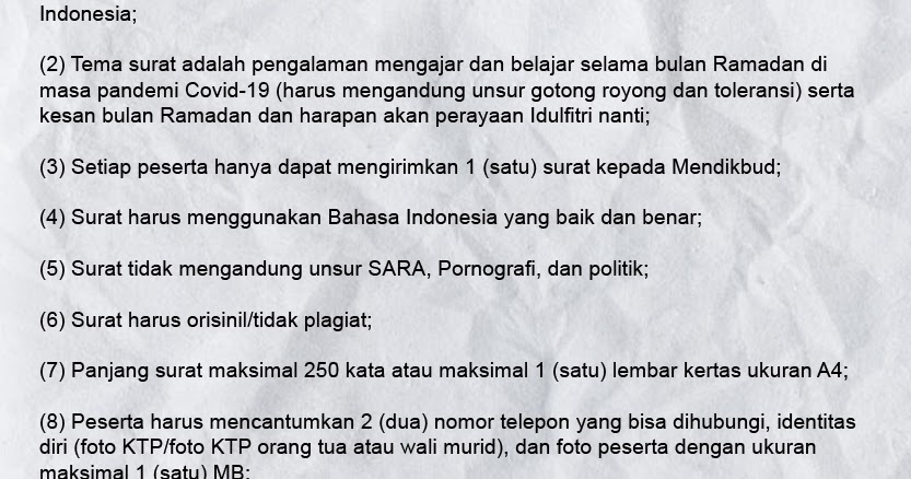 Kemendikbud Gelar Sayembara Menulis Surat Bagi Siswa Dan Guru Ini Caranya
