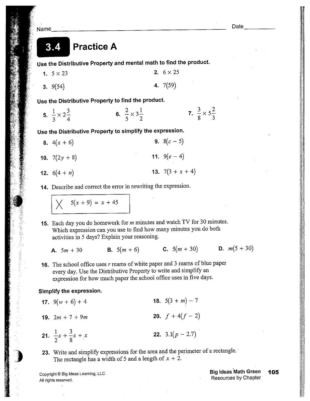 Printable math assignments picture