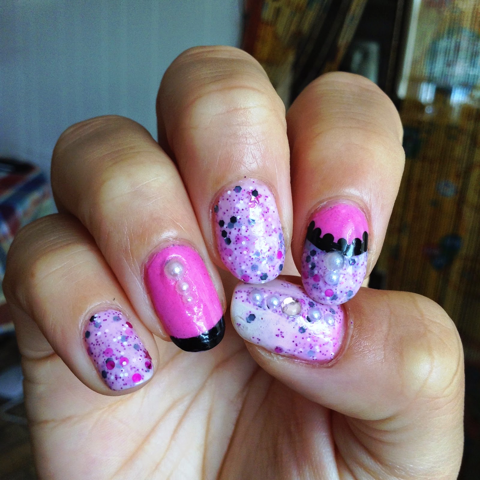 -: Day 63: Pink Nail designs - indie polish - pink manicure