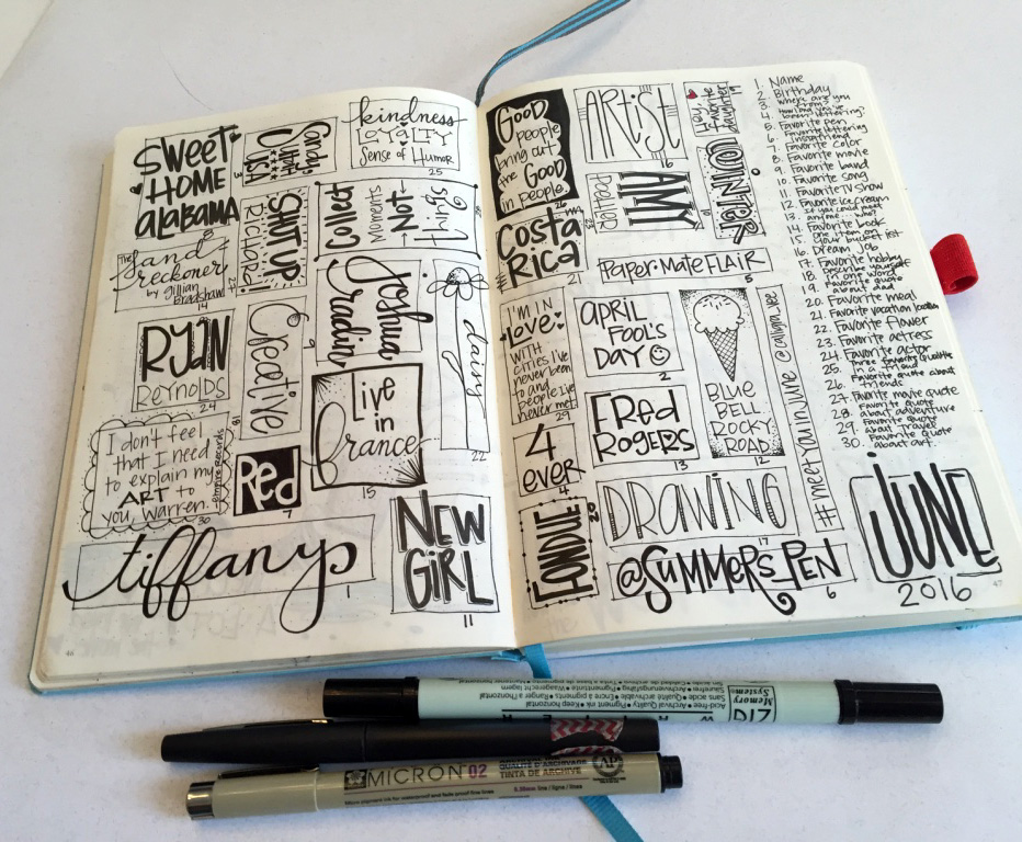 T. Matthews Fine Art Bullet Journal Pages 4647 Completed