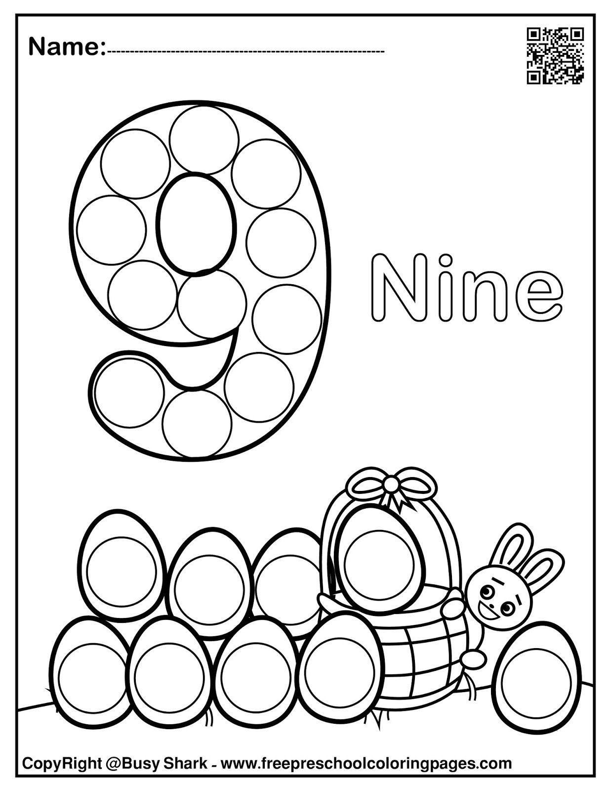 Set of 123 Easter Dot Marker free pages