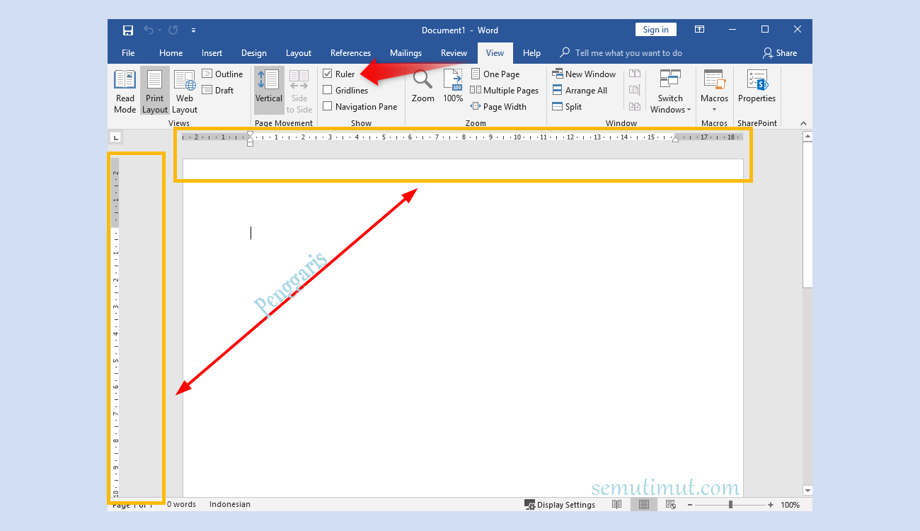 Cara Menampilkan Ruler (Penggaris) Di Word & Pengaturannya - Semutimut - Tutorial Hp Dan Komputer Terbaik