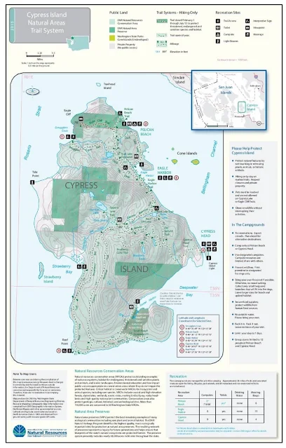 San Juan Islands trail map - Cypress Island