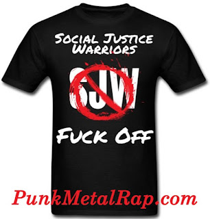 SJW Social Justice Warriors FUCK OFF t-shirt. #PMRC PunkMetalRap.com
