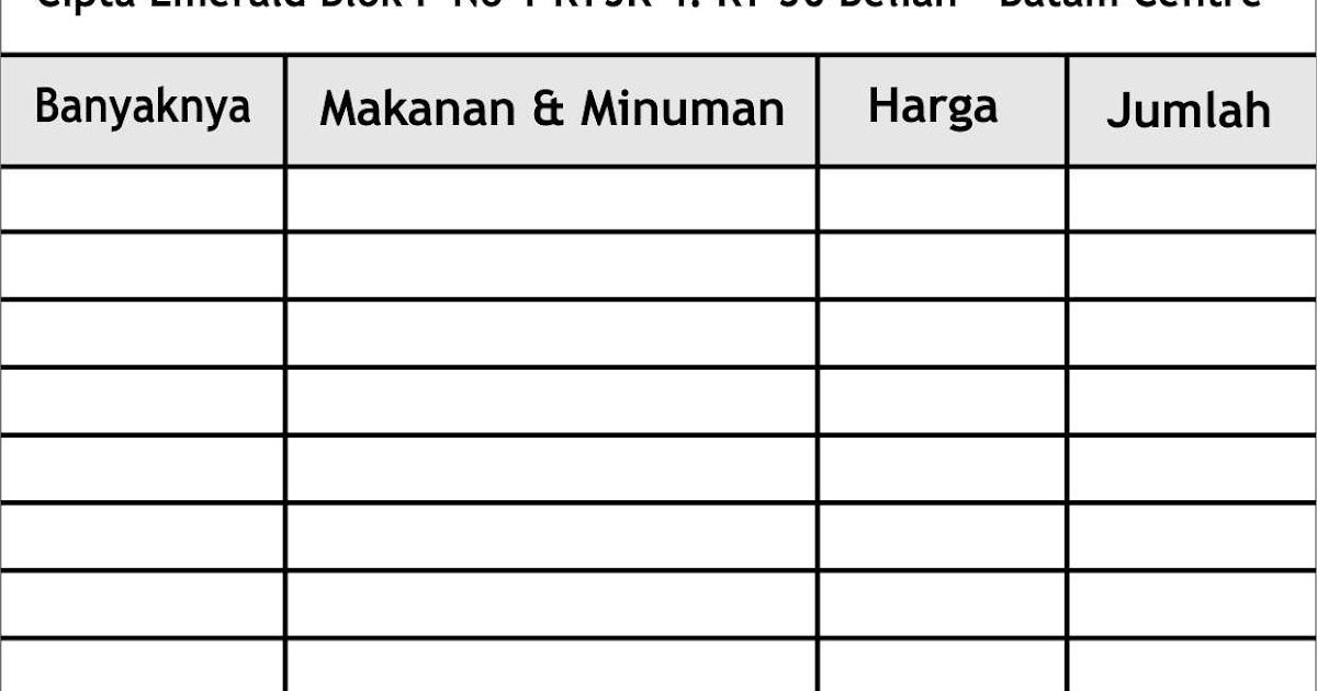 Contoh Nota Warung Sinter D Contoh Nota Warung Sinter D