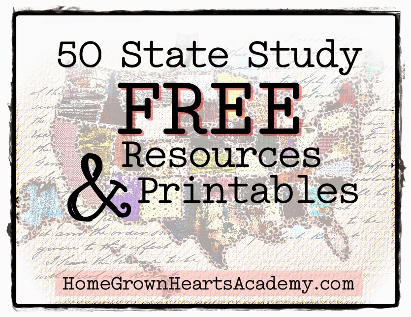 Home Grown Hearts Academy Homeschool Blog: 50 State Study ~ FREE ...