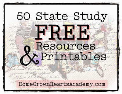 Home Grown Hearts Academy Homeschool Blog: 50 State Study ~ FREE ...