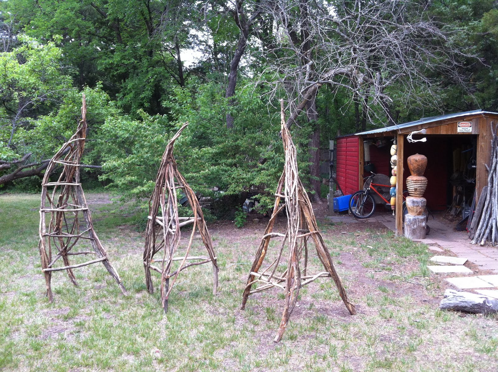 Dominic Shed: Build a shed using tree limbs