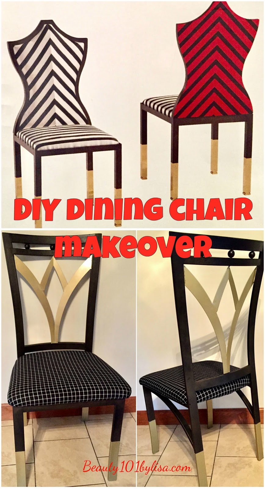 BEAUTY101BYLISA DIY PROJECT Dining Chair Makeover Inspiration