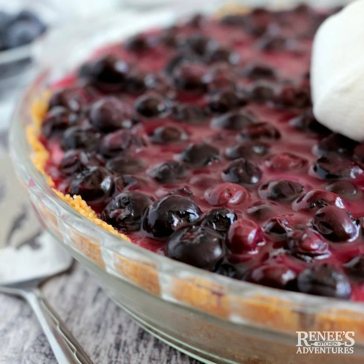 Whole Blueberry Cream Cheese Pie by Renee's Kitchen Adventures