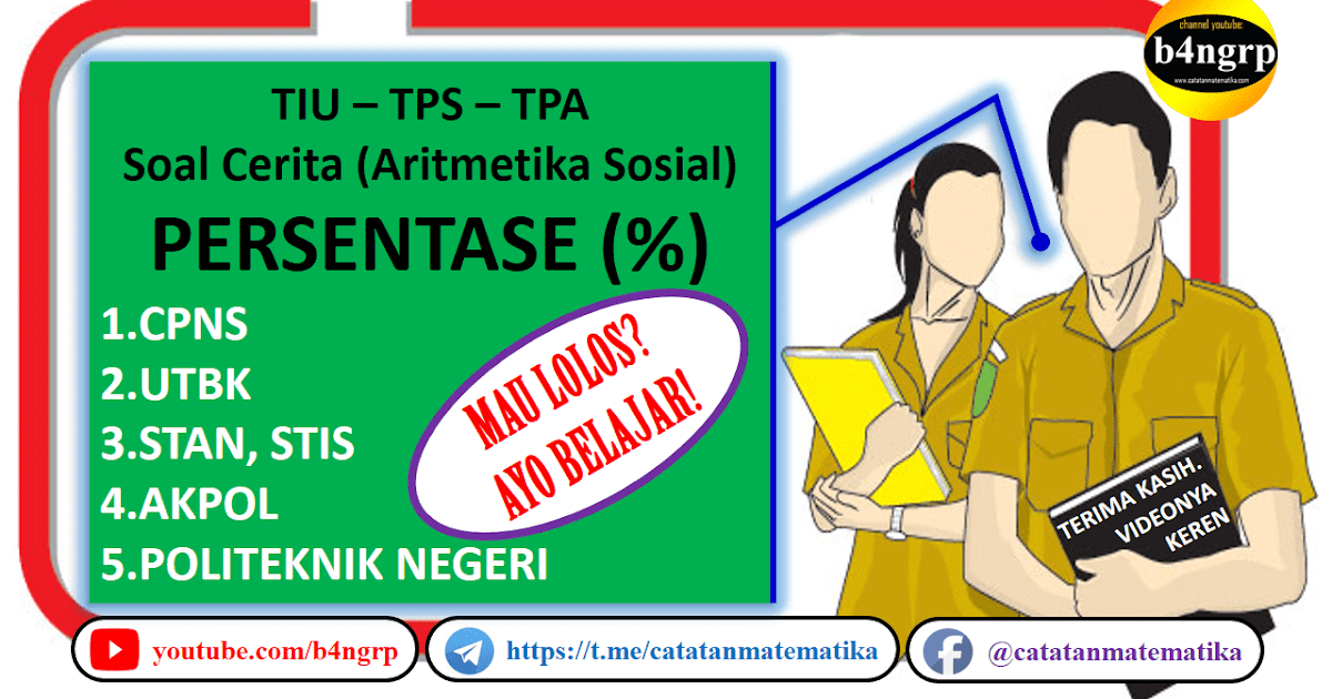 Soal Dan Pembahasan Aritmetika Sosial Persentase Catatan Matematika