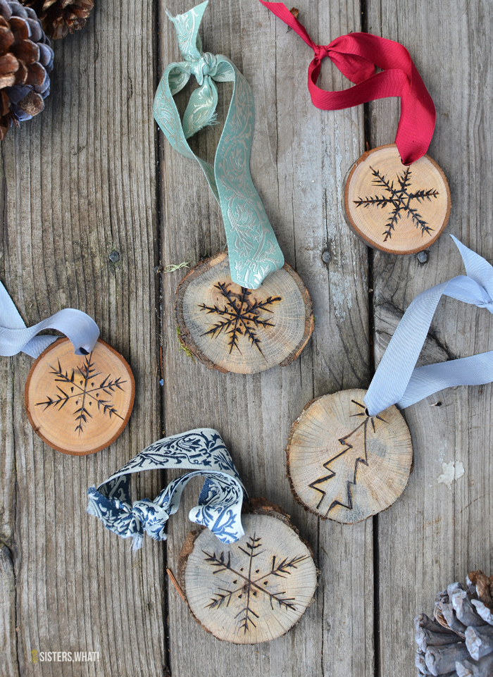 Wood Burned Monogram Ornaments