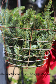 Eclectic Red Barn: Pine wire basket