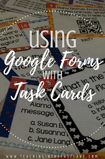 Have you ever tried using Google forms in your classroom? This step by step guide to creating a form to go with task card sets will change your life!