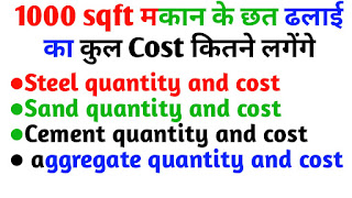 Construction cost of RCC slab 1000 square feet