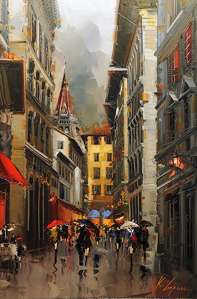 08-Firenze-Kal-Gajoum-Paintings-of-Dream-Like Cities-of-the-World-www-designstack-co