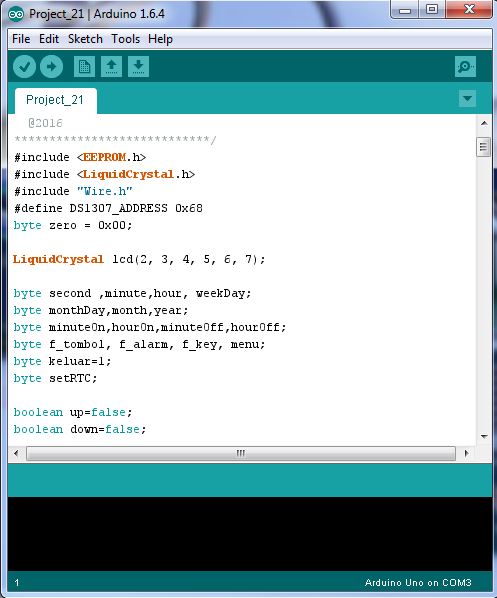Proyek Arduino ke 21 - Alarm otomatis ~ ARDUINO Projek