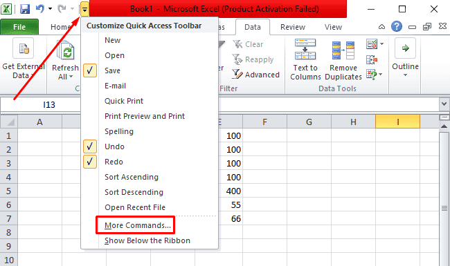 Cattura screenshot utilizzando Excel Camera
