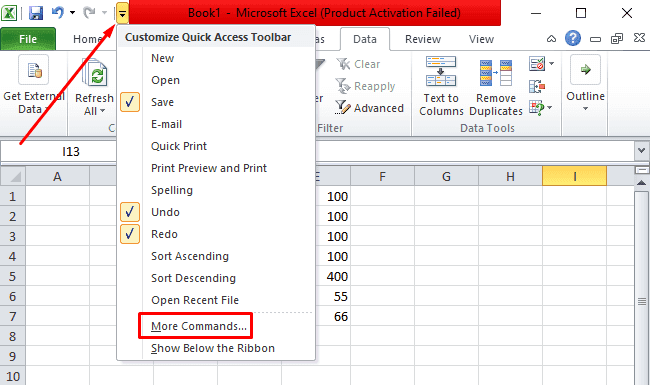 Сделать снимок экрана с помощью камеры Excel