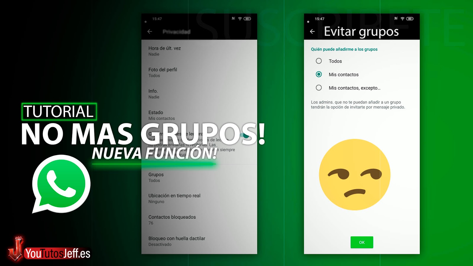 Adios Grupos Spam en Whatsapp👏Evitar que te Añadan en Grupos Sin Permiso