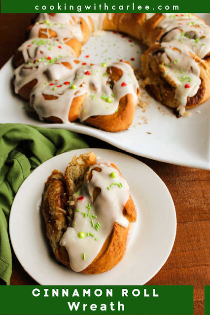 Soft and sweet cinnamon rolls take on a festive wreath shape. They are a perfect holiday breakfast or something fabulous for overnight guests. Soft and sweet cinnamon rolls take on a festive wreath shape. They are a perfect holiday breakfast or something fabulous for overnight guests.