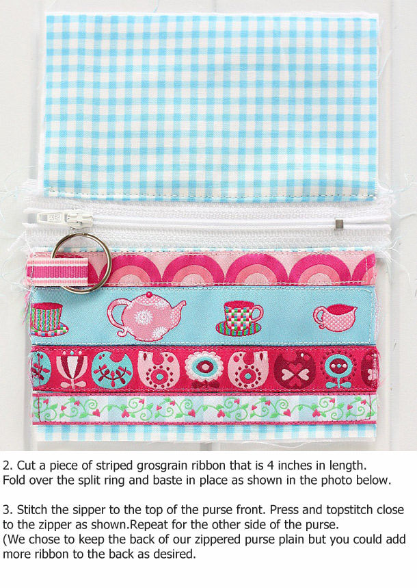Ribbon Zippered Purse Tutorial