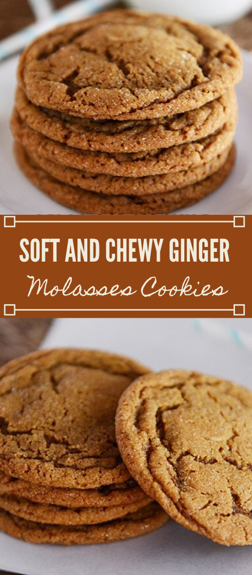 SOFT AND CHEWY GINGER MOLASSES COOKIES #desserts #cakes #cookies #soft #pumpkin