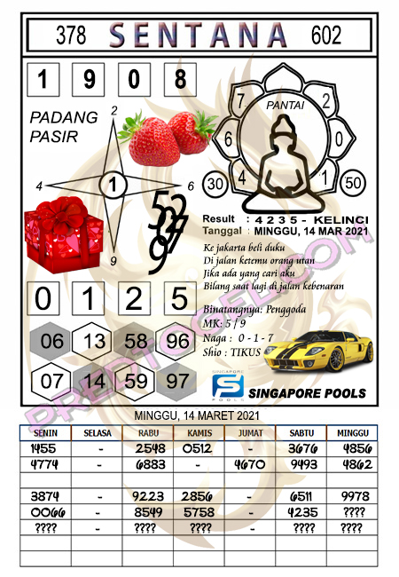 Pred Sgp Minggu 14 Maret 2021 Prediksi Togel Singapura Wap Top