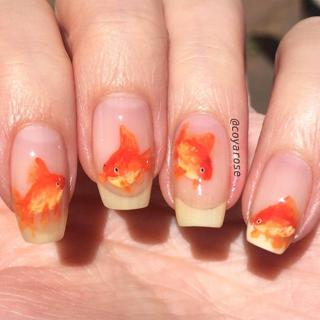 08-Goldfish-Nicoya-Grobman-Free-Hand-Nail-Art-Designs-www-designstack-co