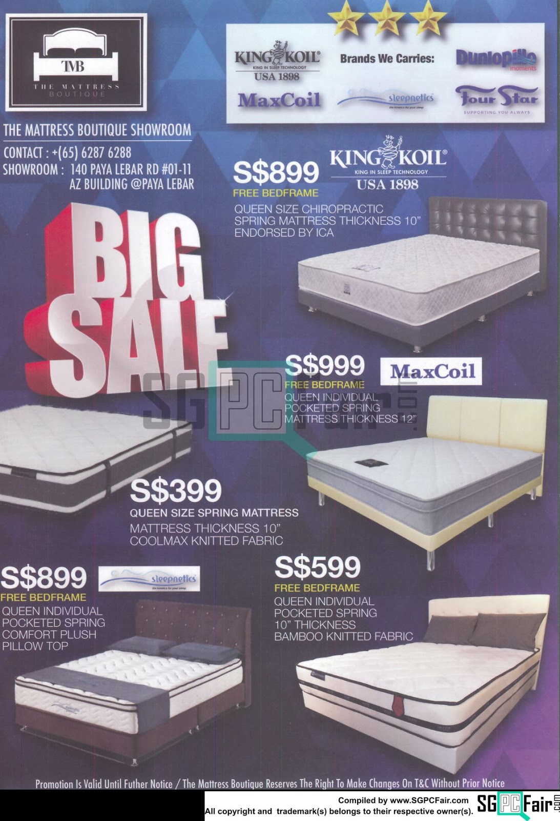SG PC Fair Brochures, Flyers and Price List page The Mattress