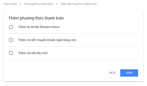 Cài đặt Thanh Toán Google adsense bằng ngân hàng Vietcombank 3 Cài đặt Thanh Toán Google adsense bằng ngân hàng Vietcombank