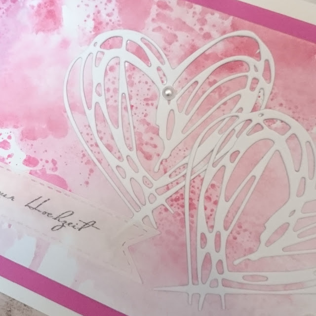 [DIY] Water Coloured Wedding Card // Hochzeits-Karte mit Aquarell-Hintergrund