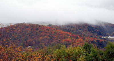 Beautiful fall colors in Vermont as seen from the Hubbard Tower in Montpelier
